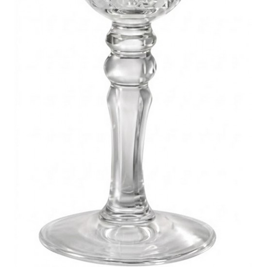 Taça 200ml Lapidada Com Borda Dourada Em Vidro